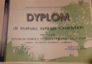 Read more about the article Dyplom ukończenia Studium Pomocy Psychologicznej dla Par